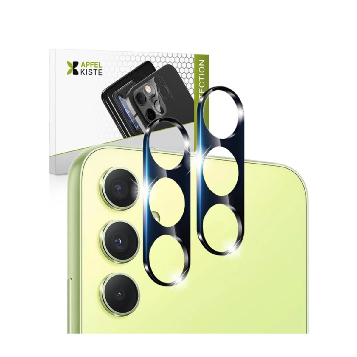 (2er Set) Samsung Galaxy A56 / A36 Kamera Objektiv Protector Panzer Glas Case Friendly - Schwarz
