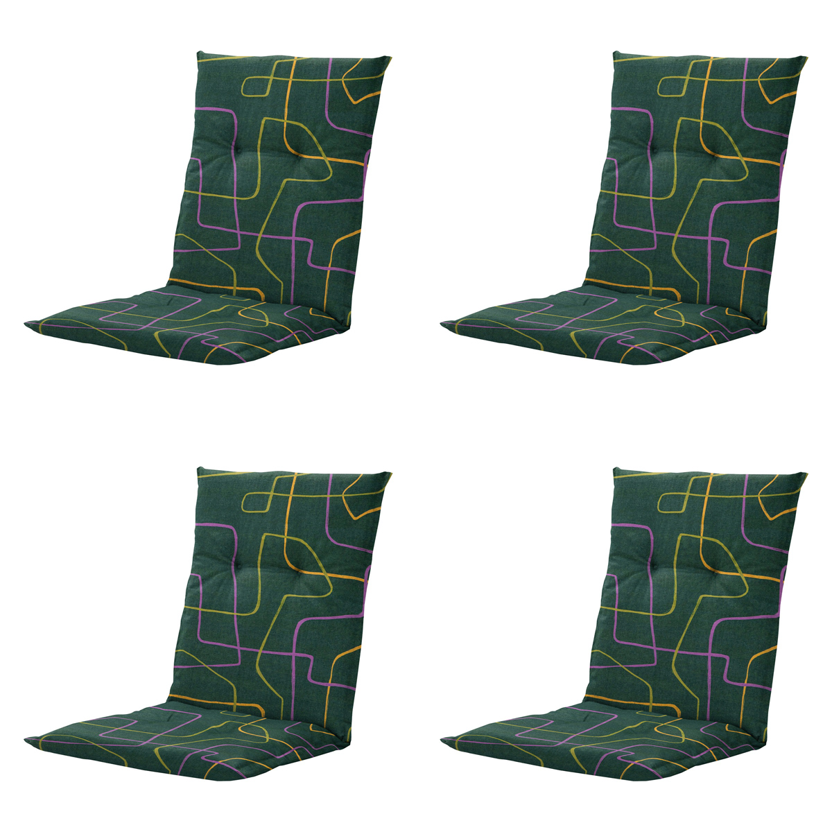 Madison Joah green Tuinstoelkussen - Set van 4