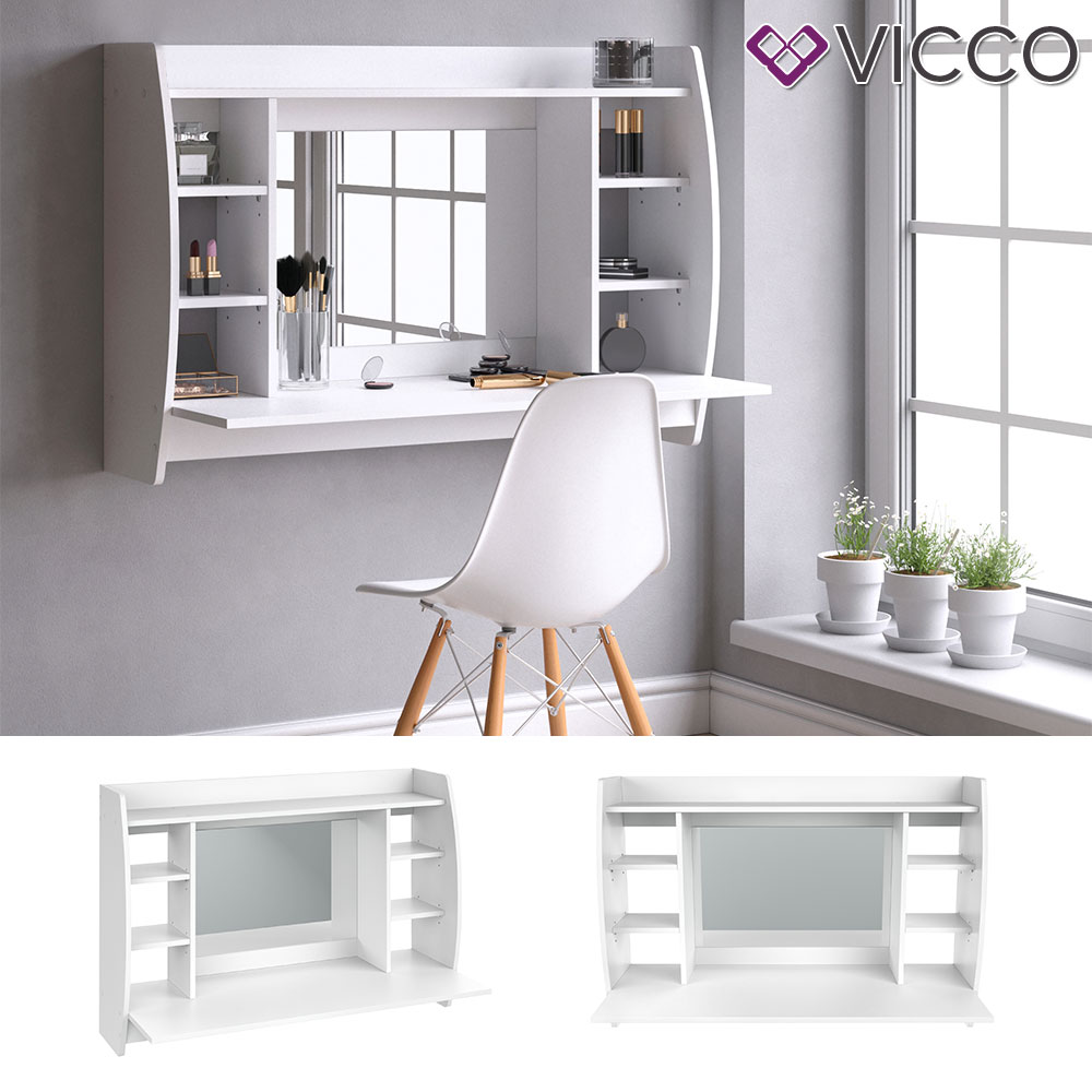 VICCO Wandschminktisch Max Frisiertisch Frisierkommode Schminktisch Weiß
