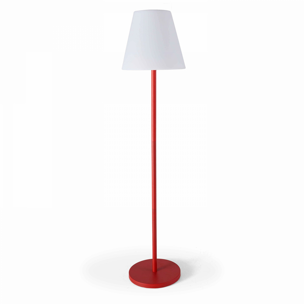 Lampadaire droit à led en acier rouge
