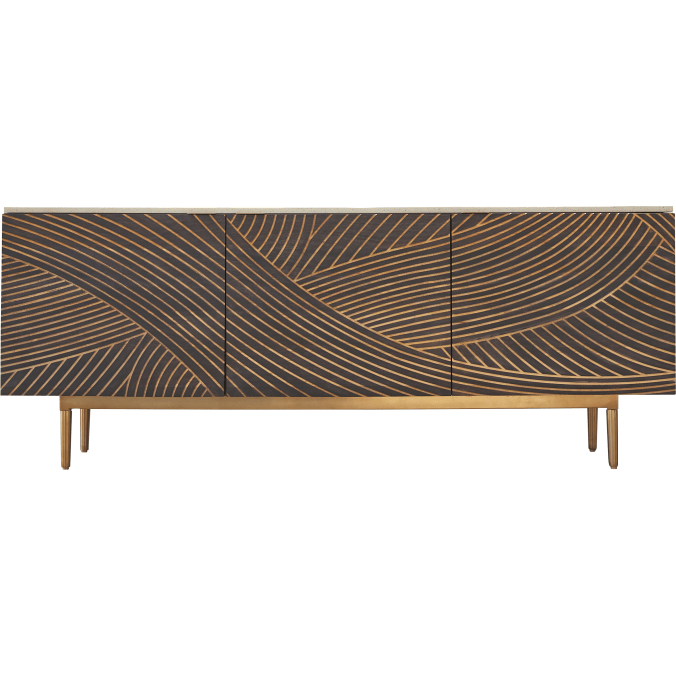 Buffet en manguier massif et terrazzo L 180 cm Bilal