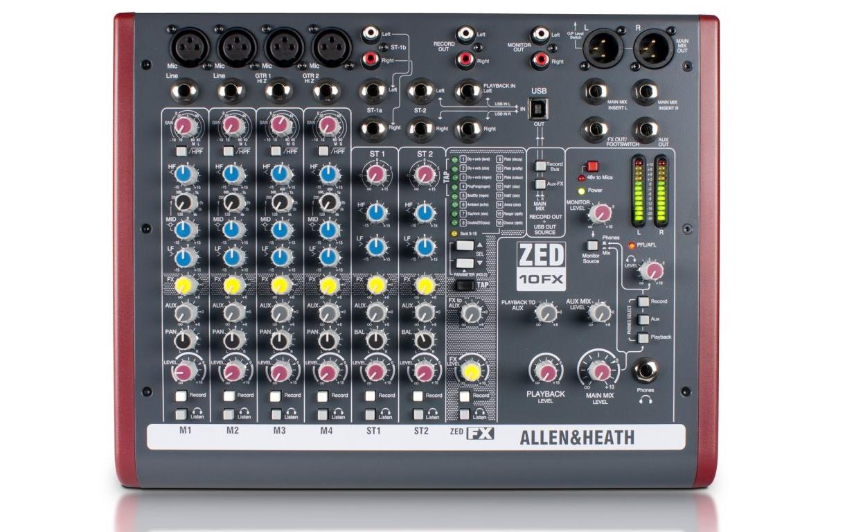 Mischpult ZED-10FX<br>Kompaktmixer mit USB-Interface und Effektprozessor