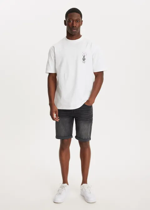 T-shirt met print blue vase wit (WIT)