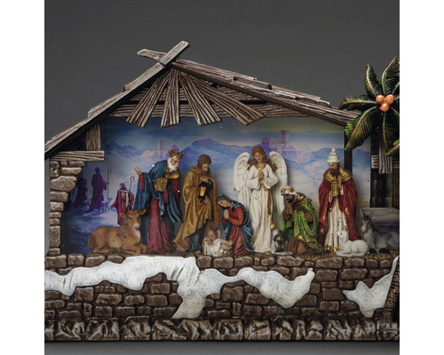Konstsmide LED waterlantaarn, kerststal, warm wit licht, inclusief timer.