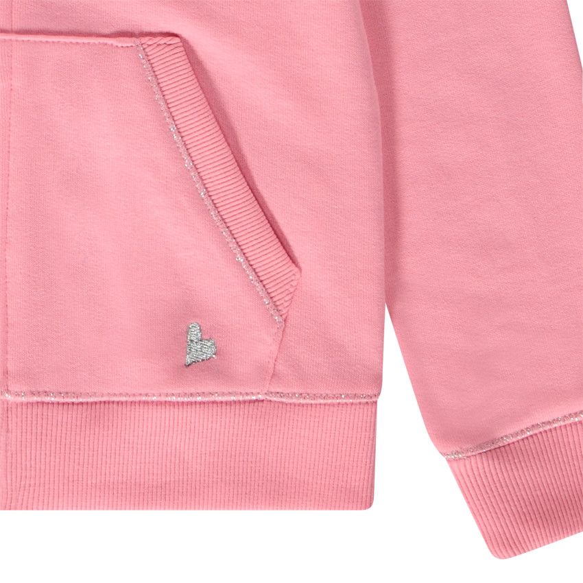 Gilet à capuche en molleton uni pour fille - Multicolore