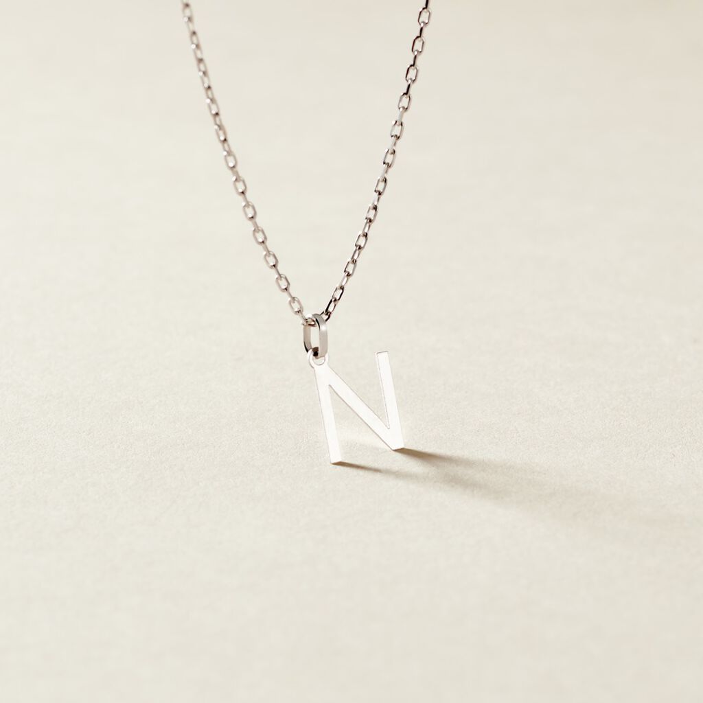 Pendentif Ionia Lettre Or Blanc