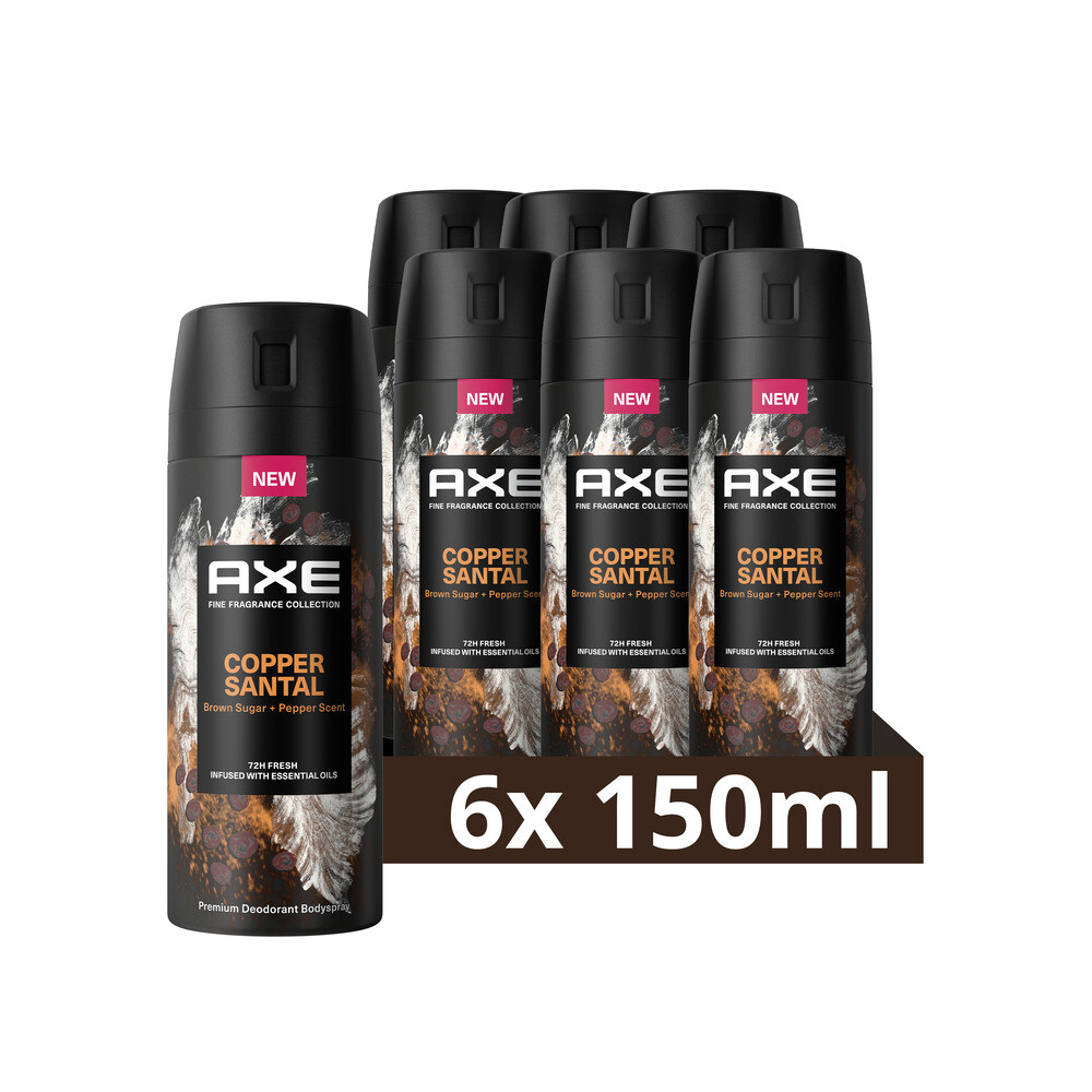 6x Axe Deodorant Bodyspray Copper Santal150 ml