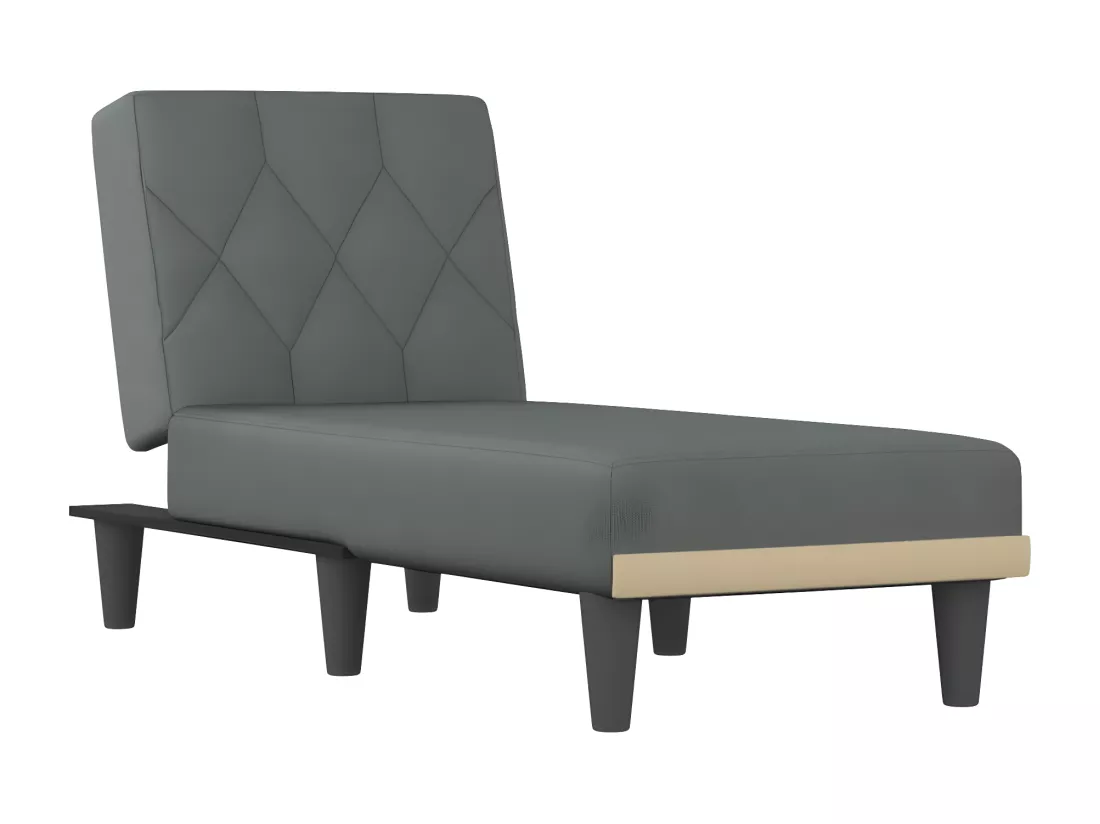 Chaise longue gris foncé tissu
