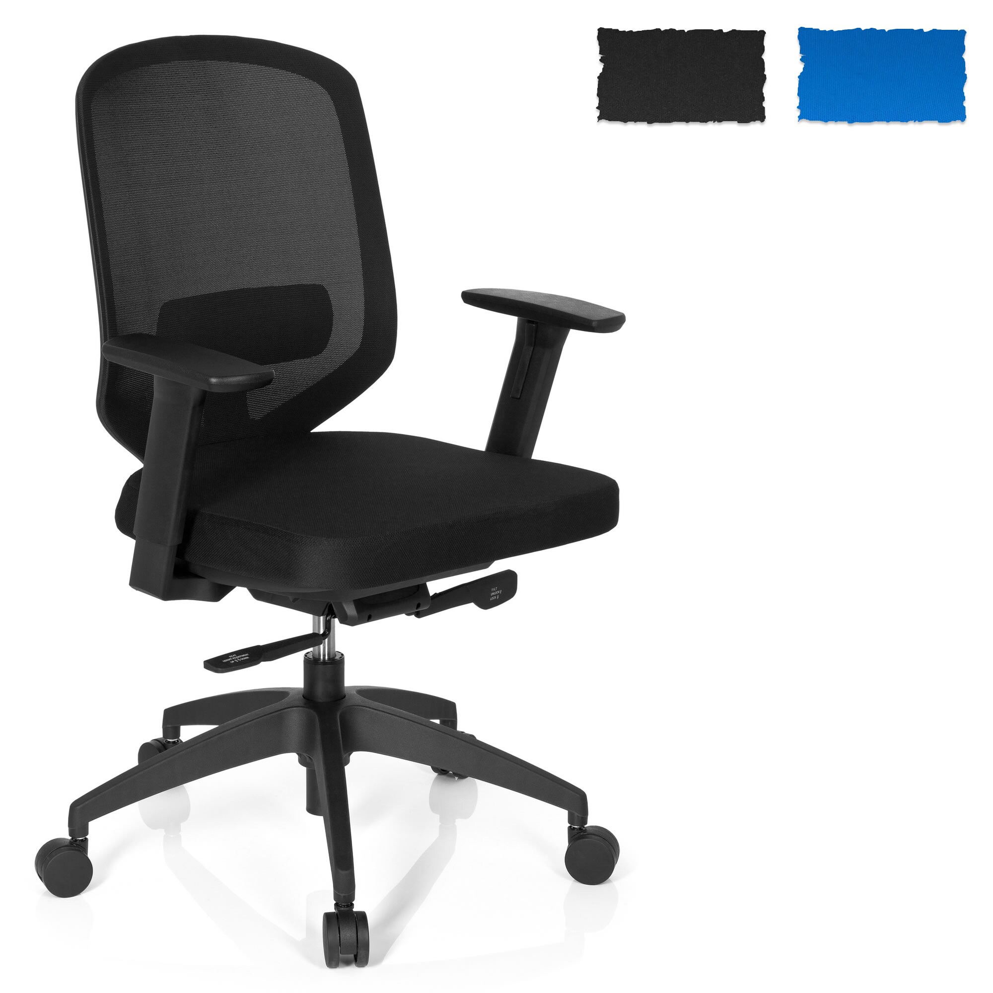 Profi Bürostuhl DELIGHT PRO Stoff/Netzstoff mit Armlehnen (höhenverstellbar) hjh OFFICE