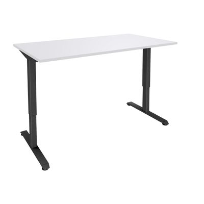 Bureau LEVEL - Bureau éléctrique - L160 - pied carbone - plateau Blanc perle