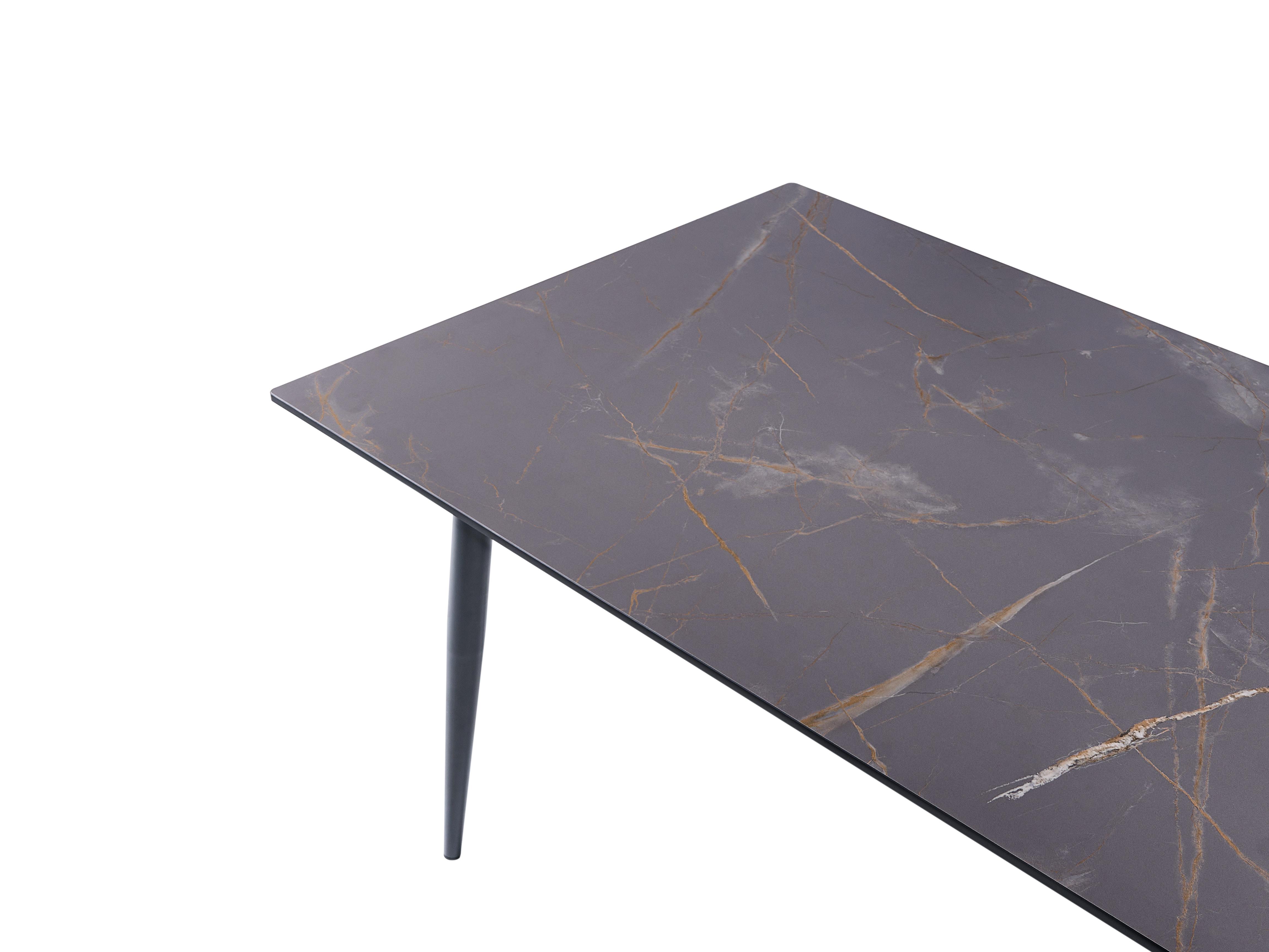 Tuin eettafel TOLENTINO 180 cm 90 cm Marmereffect Grijs marmer