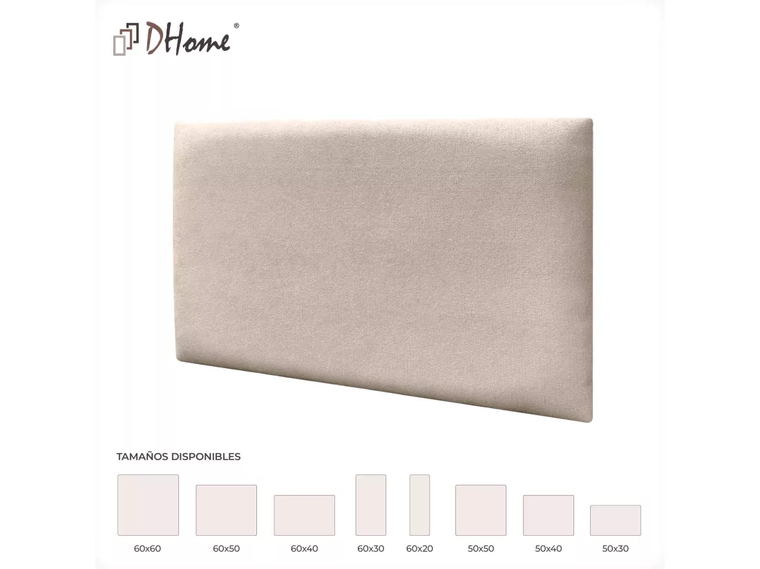 DHOME Lot de 8 Panneaux Rembourrés en Tissu Aqualine Autocollants pour Mur Acoustiques Absorbants Protection contre les Chocs (Beige, 60x50cm, x8)