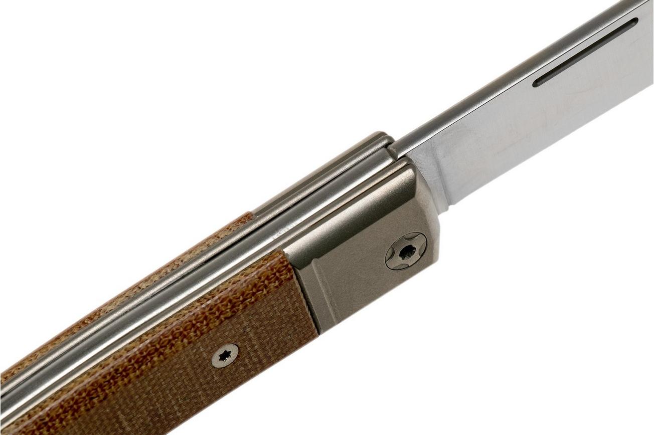 LionSteel BestMan BM2 CVN Natural Canvas Micarta slipjoint zakmes