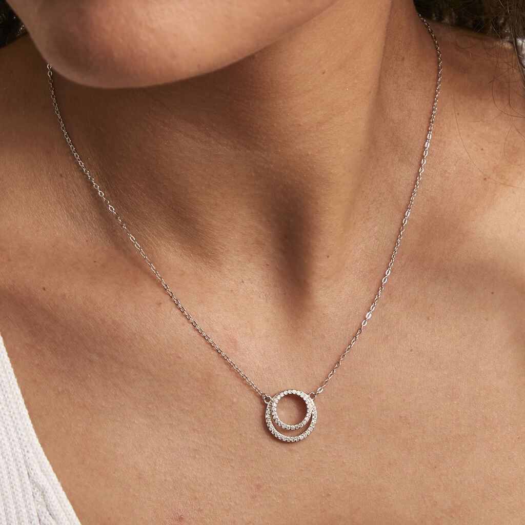 Collier Giacinta Argent Blanc Oxyde De Zirconium
