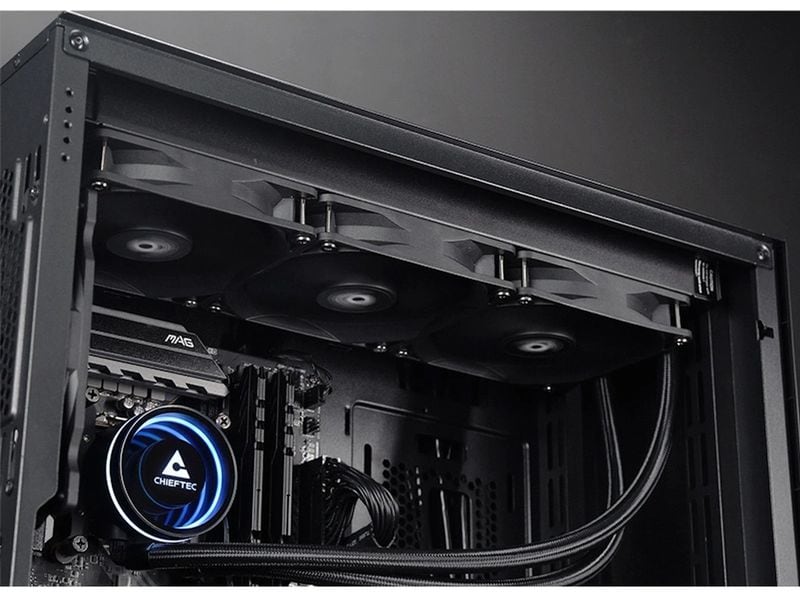 Chieftec Wasserkühlung Iceberg 360 DARK All-In-One CPU-Kühler mit Infinity-Mirror ARGB Kühlblock
