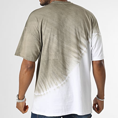 Tee Shirt Poche Blanc Vert Kaki