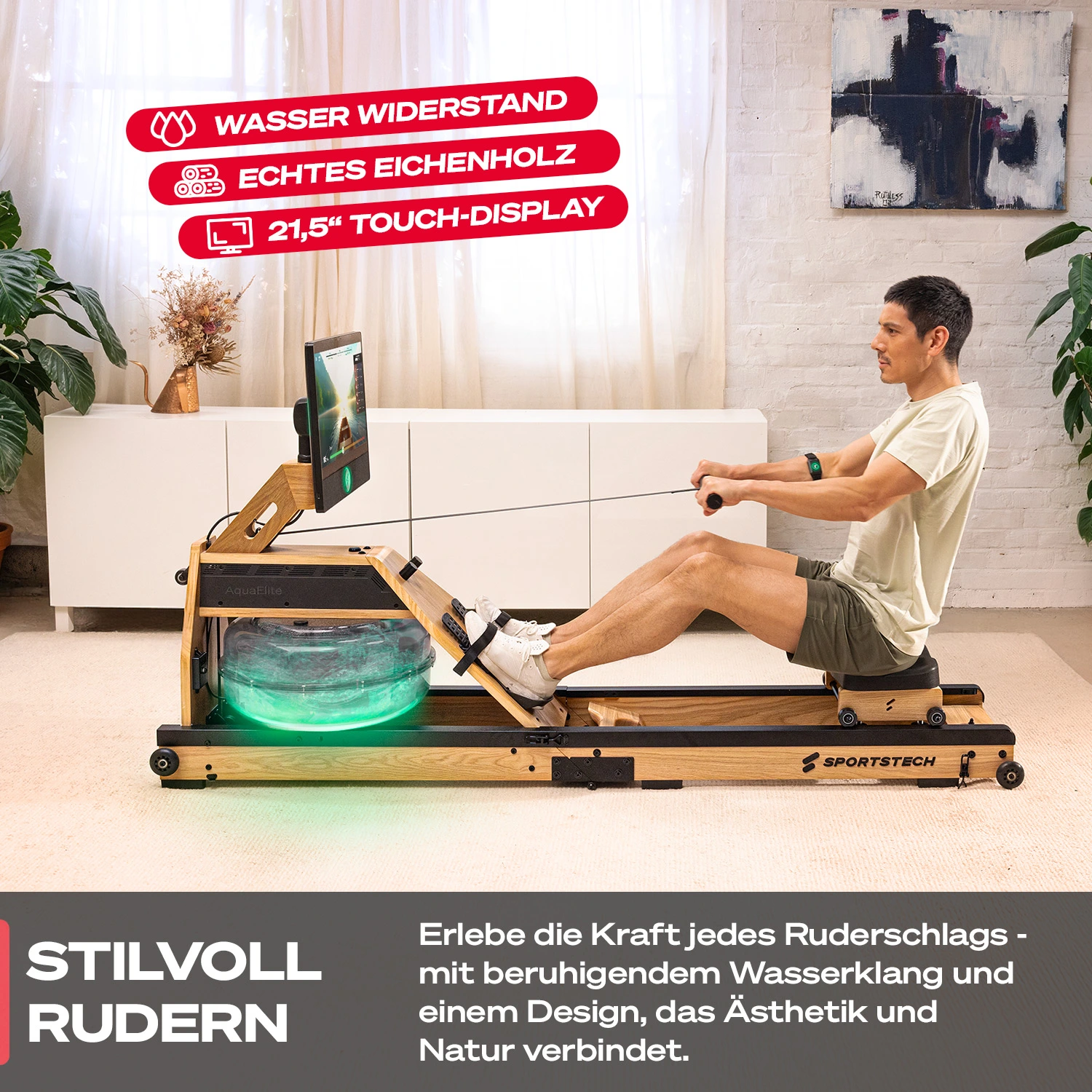 Aqua Elite Rudergerät Hellbraun 21,5