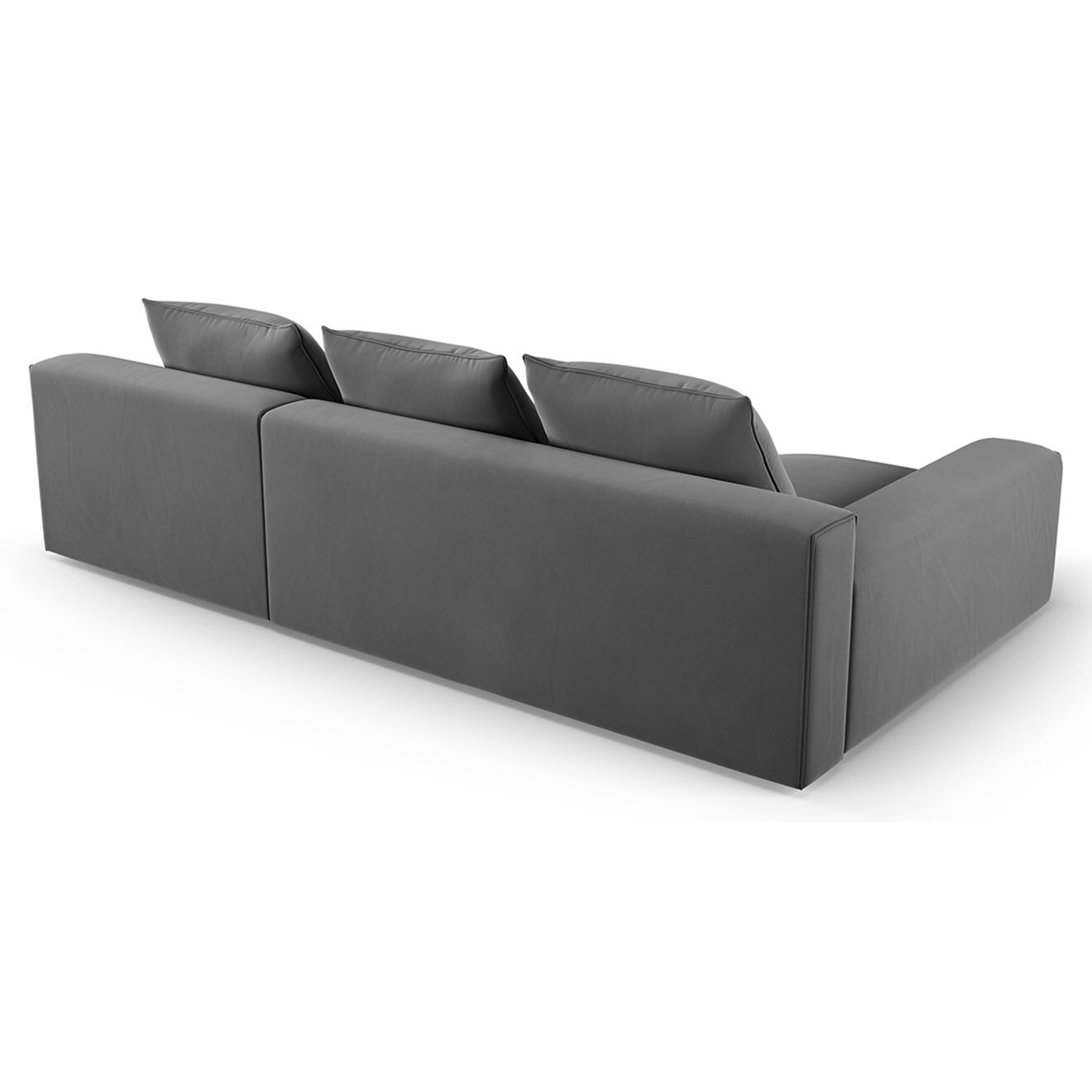 Mazzini Sofas Canapé d'angle Gauche Velours Ivy 4 Places gris foncé - 280x137x89 cm