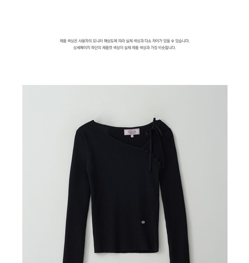 rolarola - Asymmetrische top met ribbreisel (zwart)