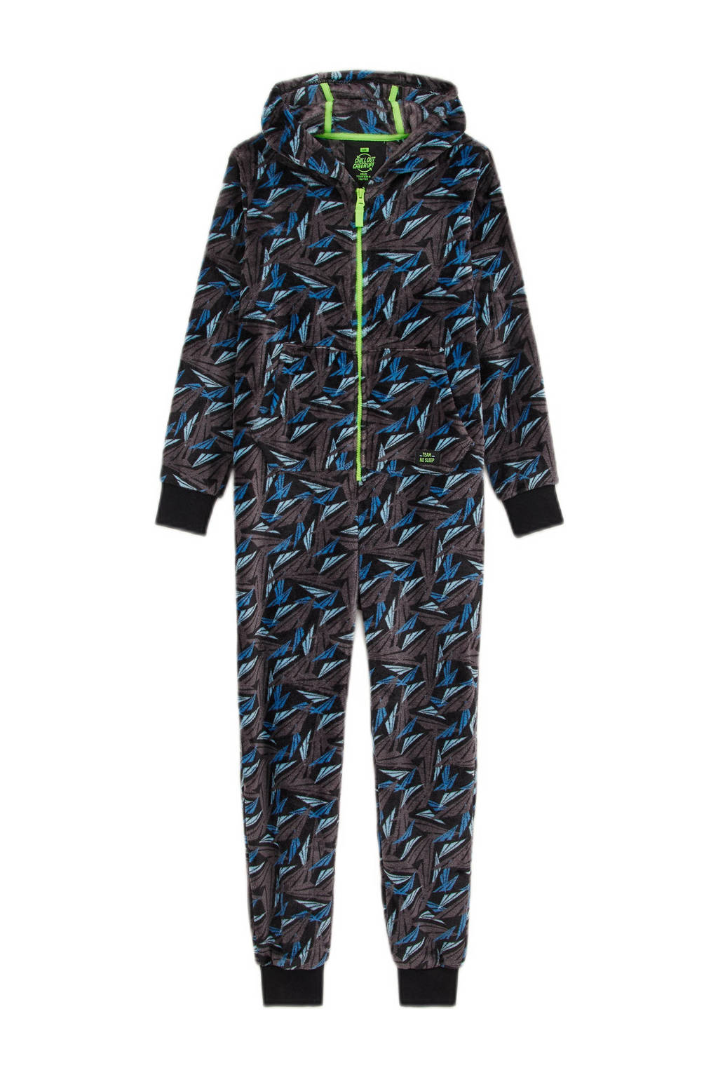WE Fashion Onesie all over print grijs/blauw/multicolor