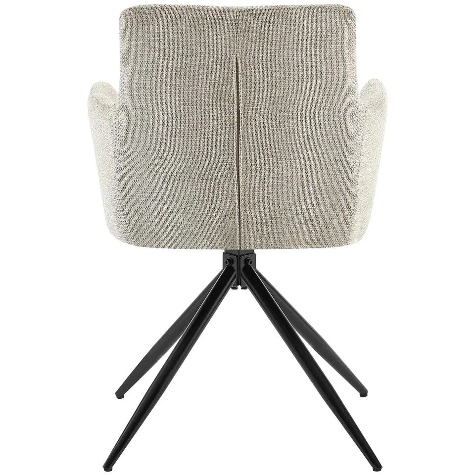 CLP Set van 2 Eetkamerstoel Jonah zwart Frame - Stof - taupe