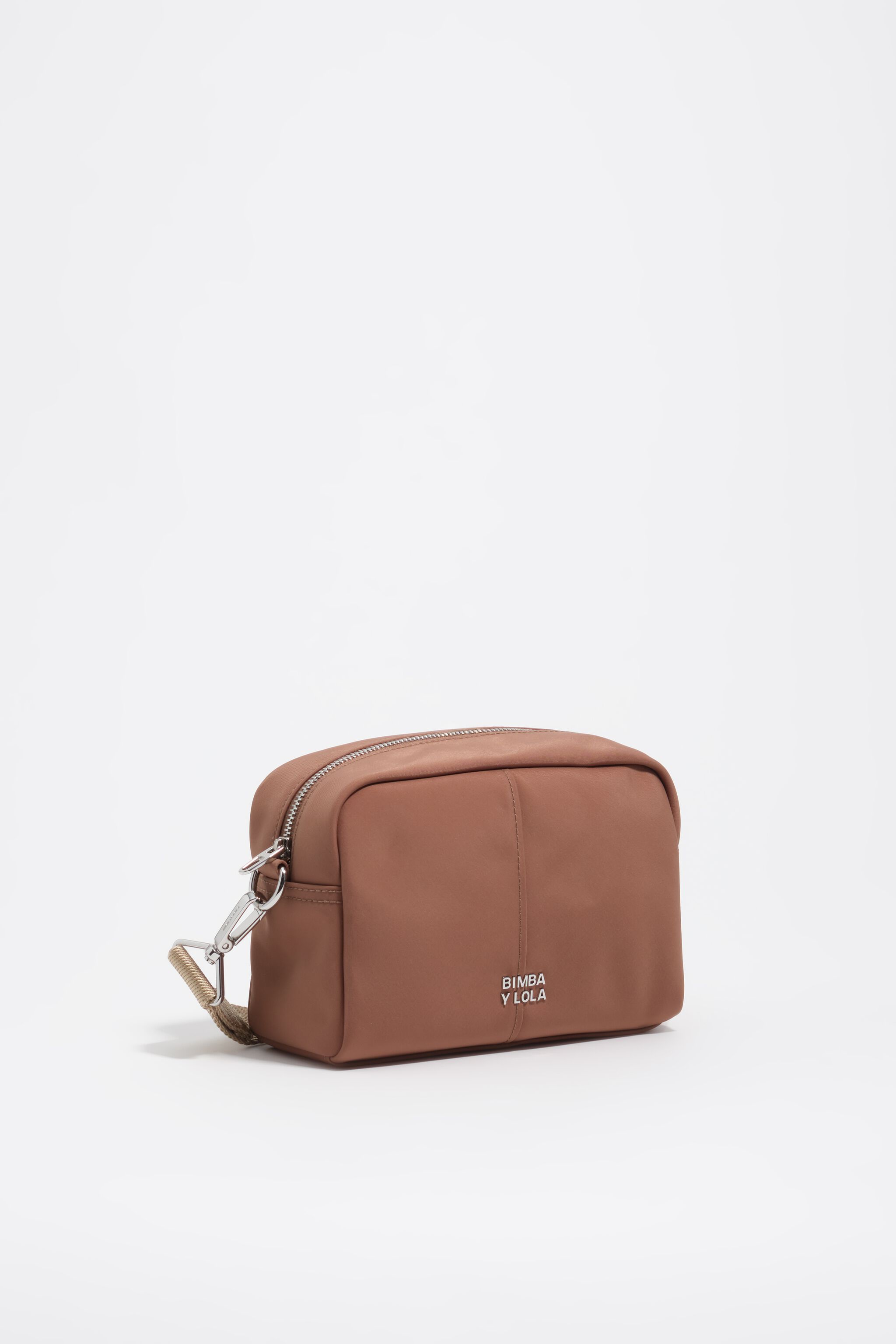 Bolsa transversal de náilon bege