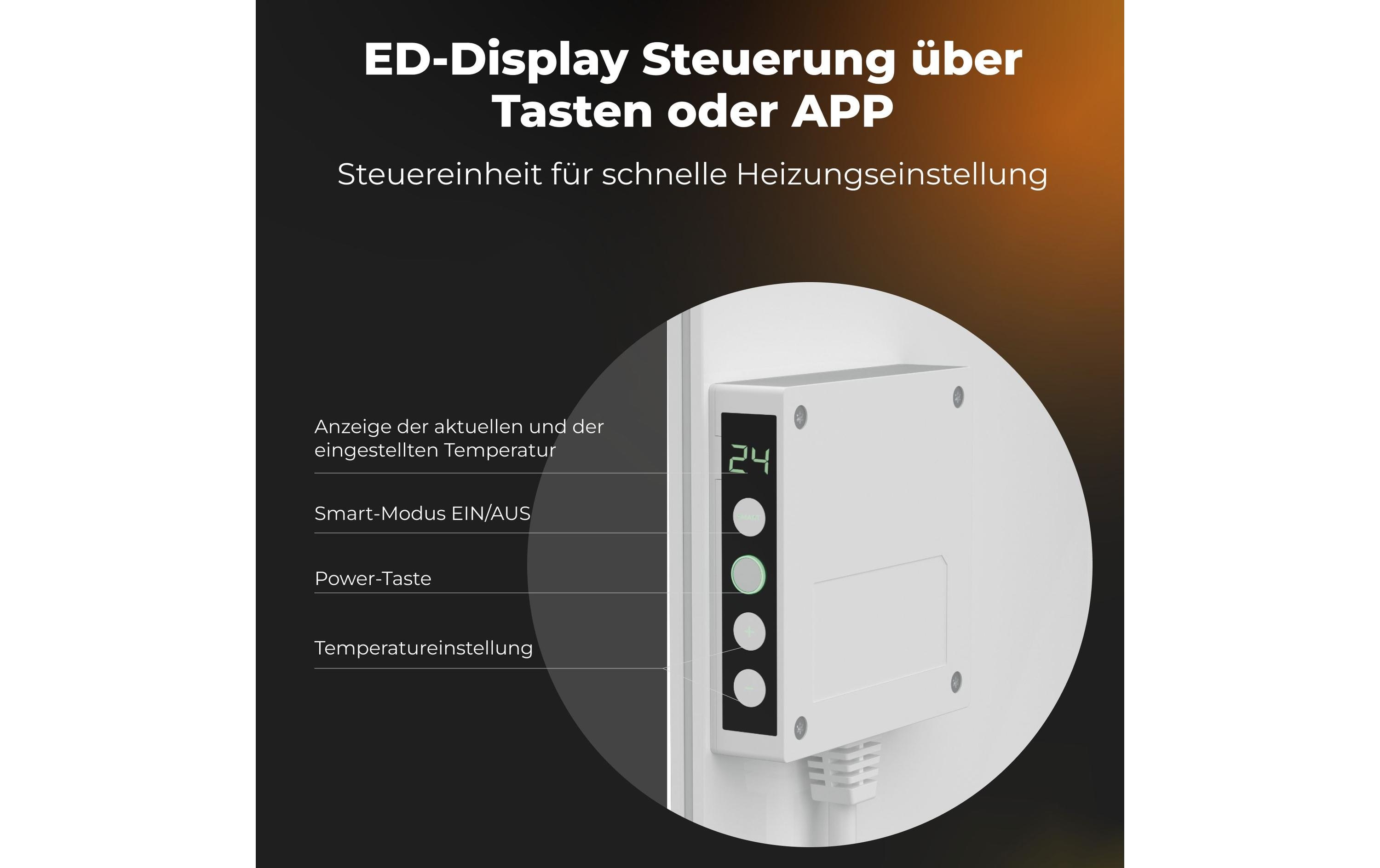 Infrarotheizer Premium Eco Smart LED 700 W, Weiss<br>Heizgerät mit Infrarotstrahler