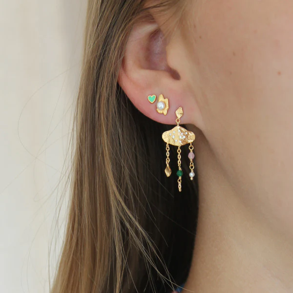 STINE A Jewelry  Petit Shelly Pearl 'ørering - forgyldt