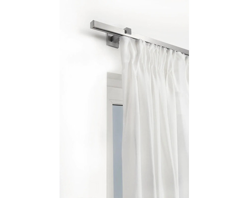 Gordijnroedeset, binnenrail, vierkant, RVS-look, 160 cm, 20 x 20 mm