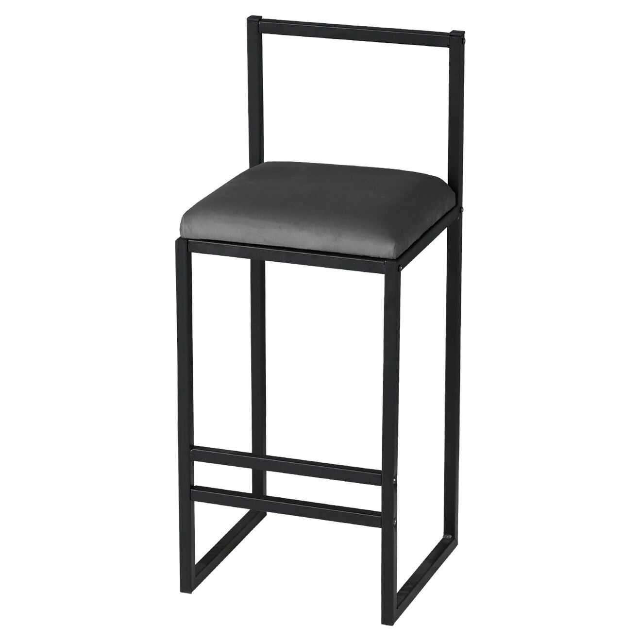 Homitis Table haute + 4 Tabourets de bar Nordic fumée/noyer/noir