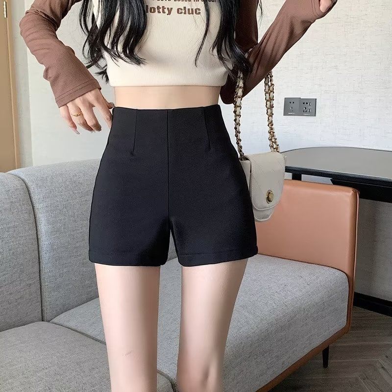 deersweeti - Hoge taille effen shorts