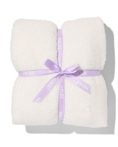 plaid teddy blanc cassé 130 x 150