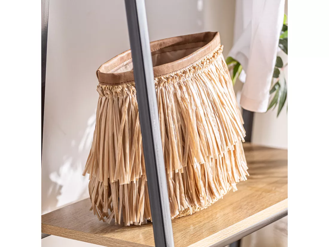 Sac en fibre naturelle marron 20x12x23 cm - lot de 2