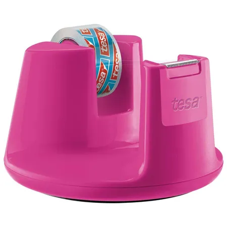 tesa Tischabroller Easy Cut Compact, pink inkl 1 Rolle tesafilm kristall-klar 10mx15mm