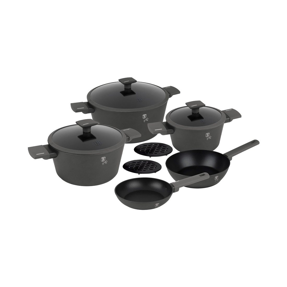 Berlinger Haus 10-teiliges Kochgeschirr-Set Anthracite Collection