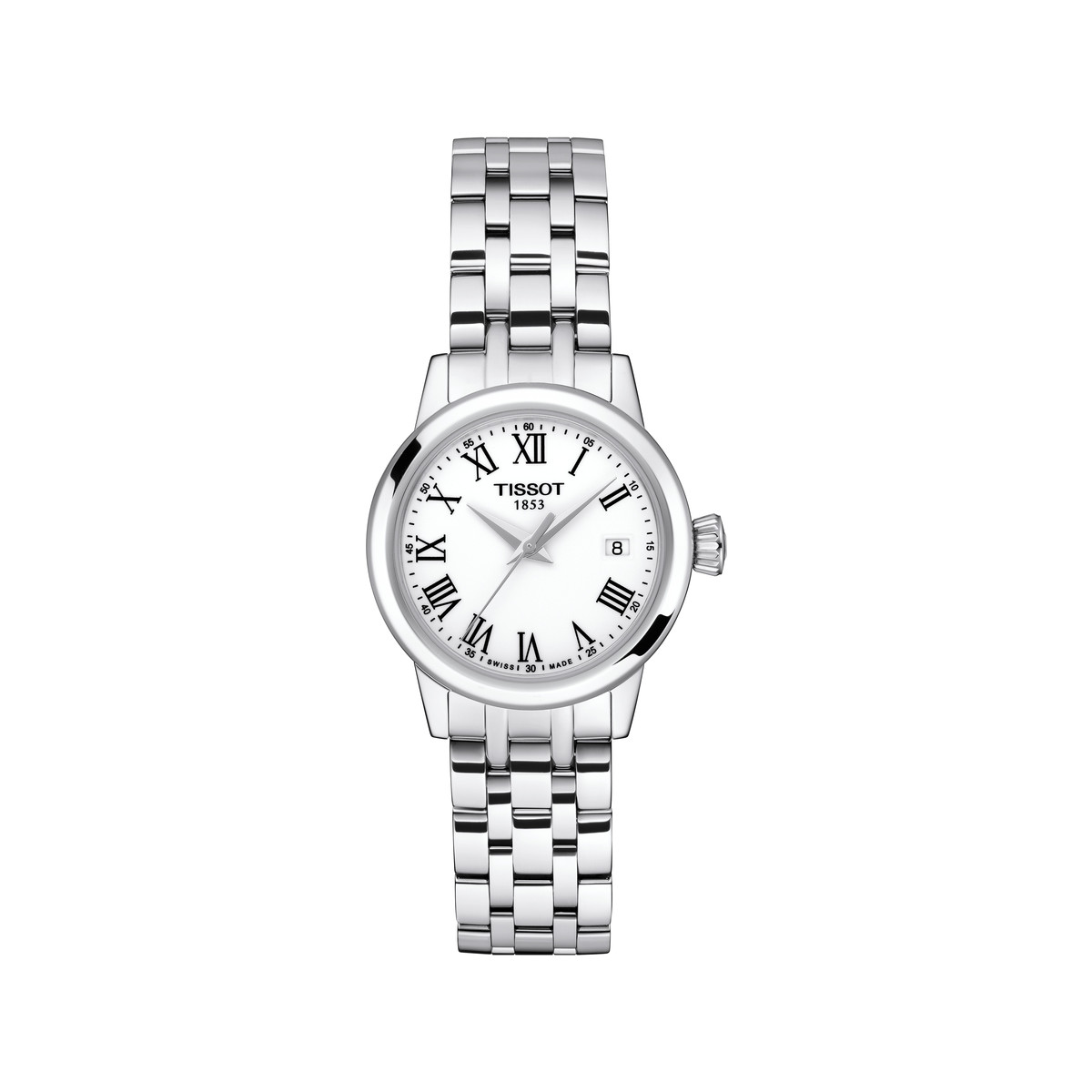 Montre TISSOT T-classic femme bracelet acier inoxydable gris