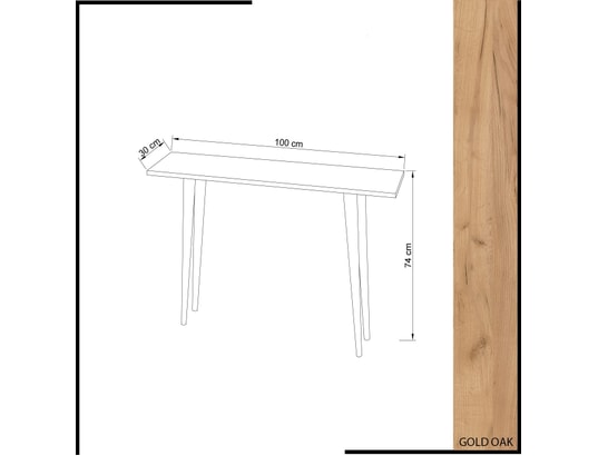 CONCEPT1 - Console Desidero en chêne 100 x 30 x h74cm