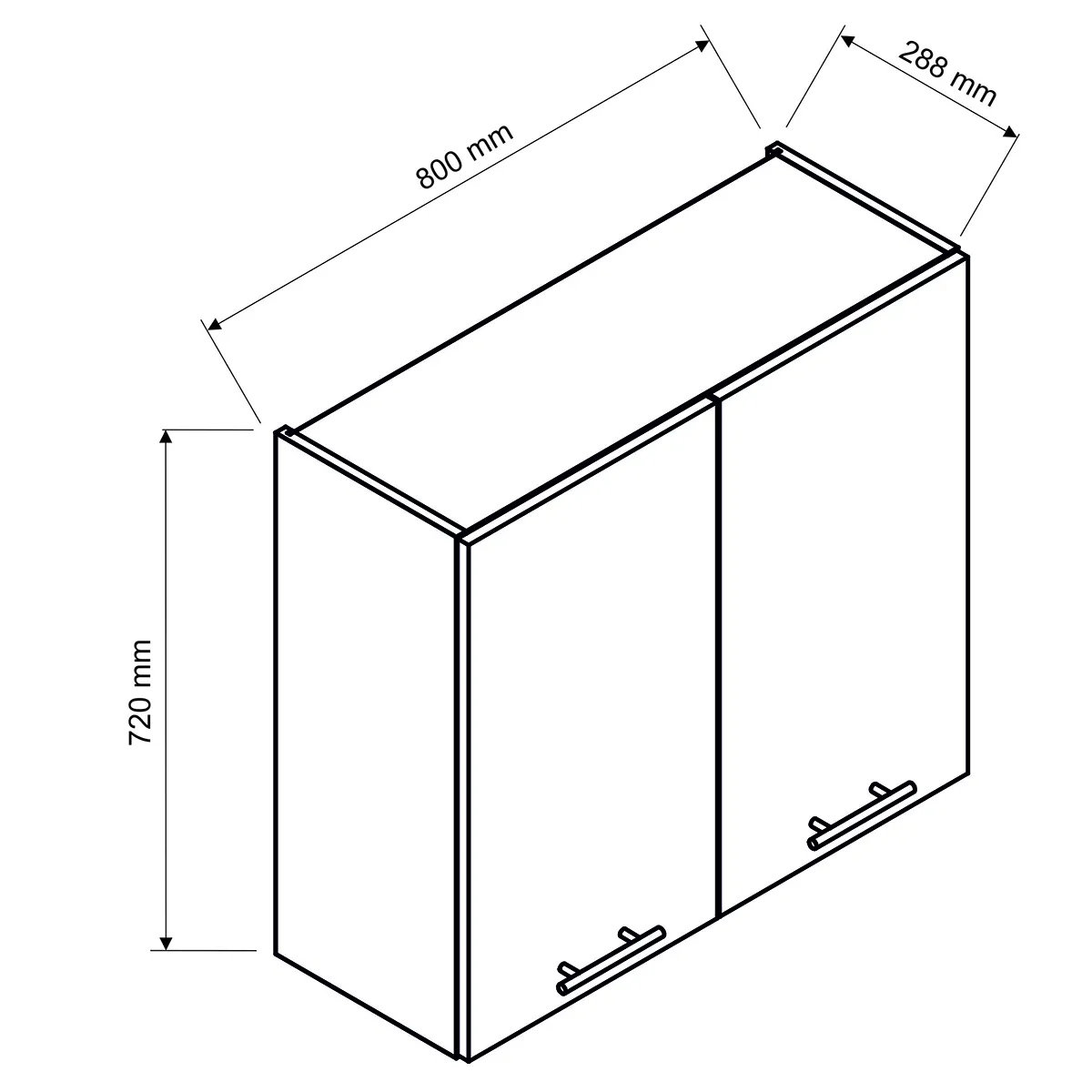 Pegane Meuble haut de cuisine 2 portes blanc