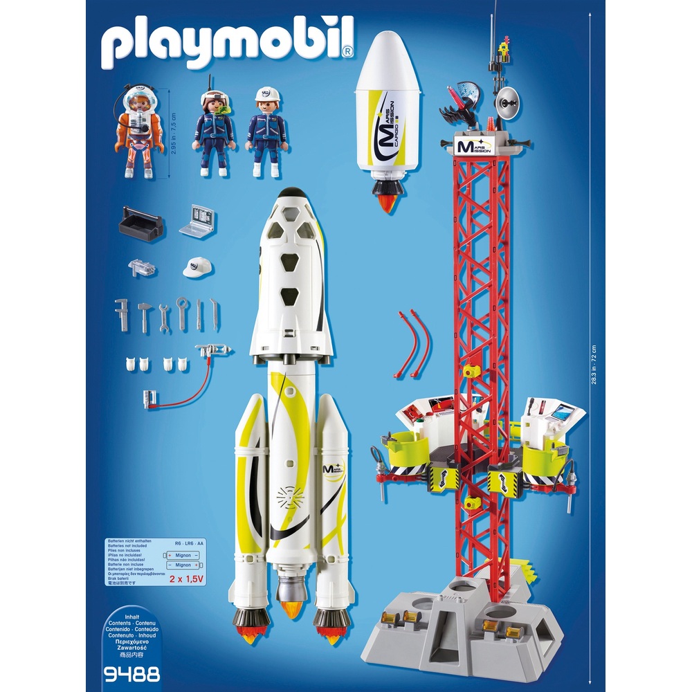 Playmobil 9488 Weltraummission Rakete mit Startrampe, Licht und Sound
