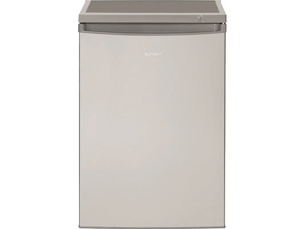 Bomann KS 2184 - Køleskab med fryseenhed - bredde: 56 cm - dybde: 57.5 cm - højde: 84.5 cm - 120 liter - Klasse E - rustfritstål look
