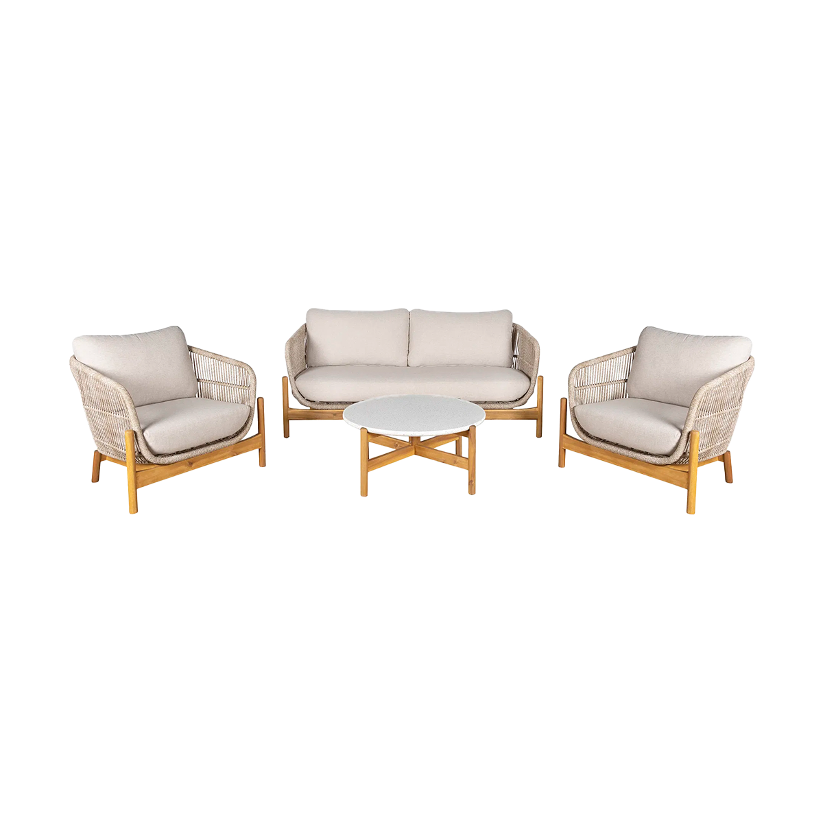 Tuin loungeset Teresa 4-delig - met zitkussens Beige