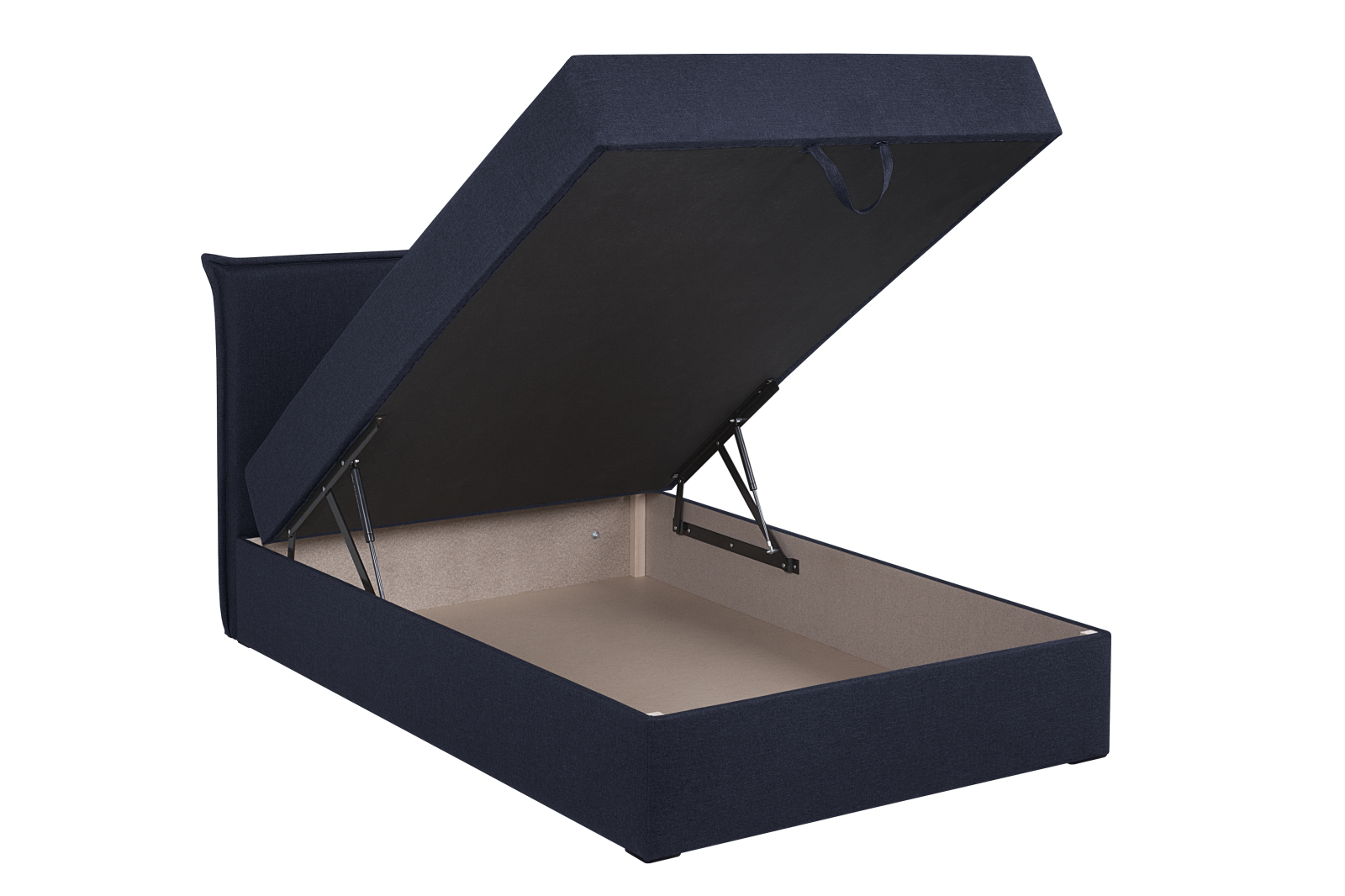 Boxspringbett - blau - H3 - mit Bettkasten - 120x200 cm