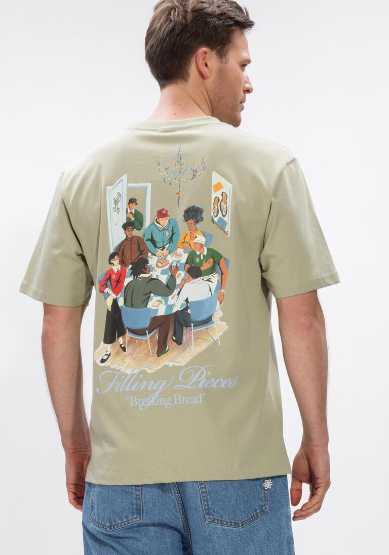 beige filling pieces t-shirt t-shirt supper