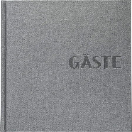 BRUNNEN Gästebuch Metallico, stratossilber, 100g/m², ca. 25 x 25cm, 100 Blatt