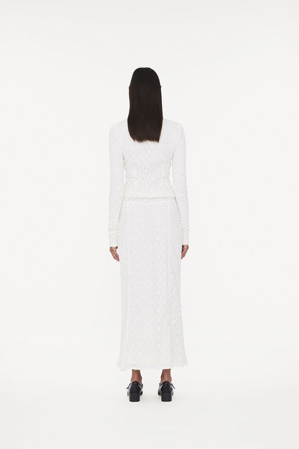 ROTATE Birger Christensen LACE MAXI SKIRT Bright white
