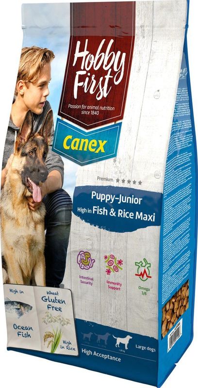 Hobbyfirst Canex Puppy-Junior High F & R Maxi - Hondenvoer - Oceaanvis Rijst 12 kg