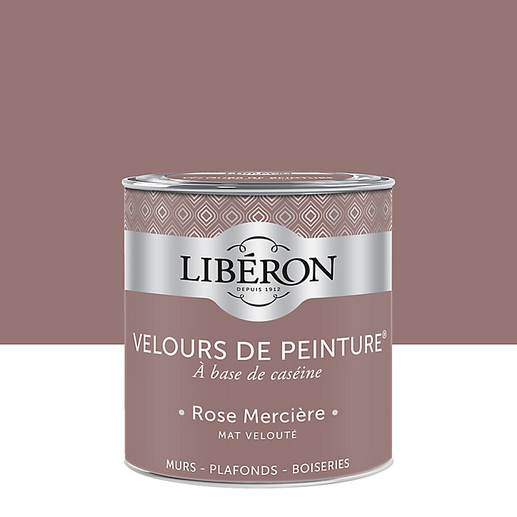 Peinture murs, plafonds et boiseries Velours de peinture rose merciere Libéron 0,5L
