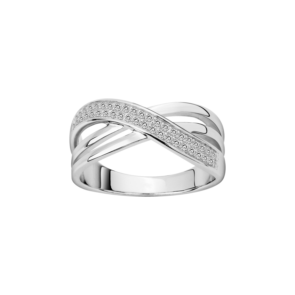 Bague en Argent avec oxyde de zirconium blanc