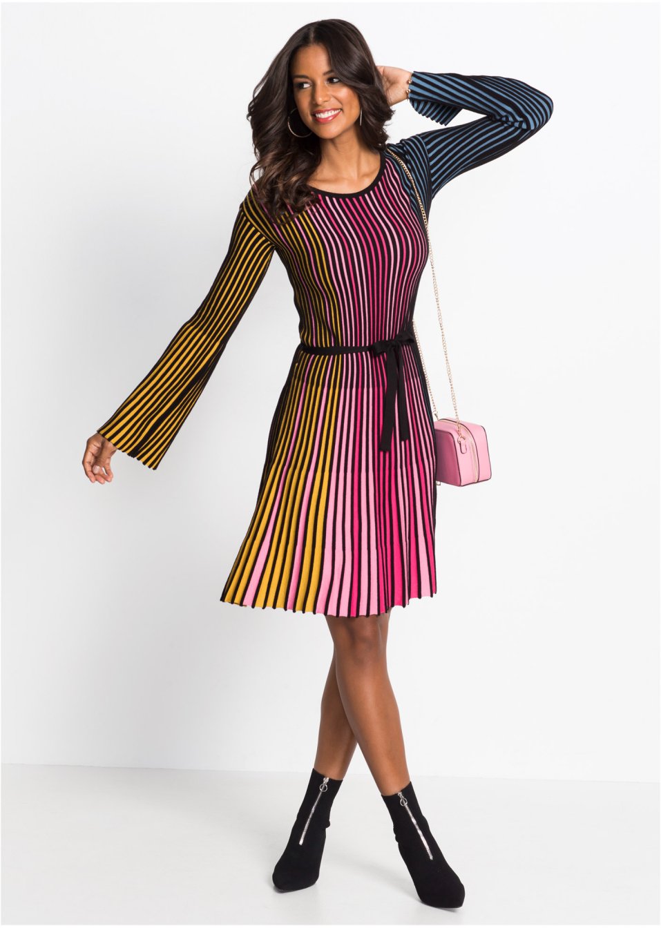 Robe en maille plissée