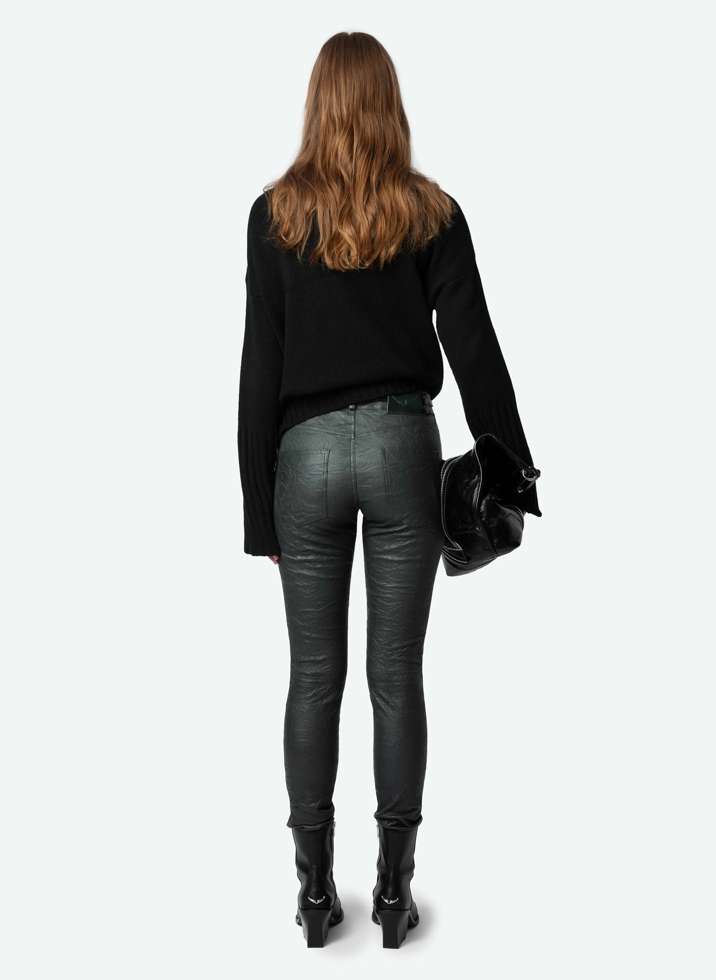 PHLAME - Pantalon slim en cuir | Vert